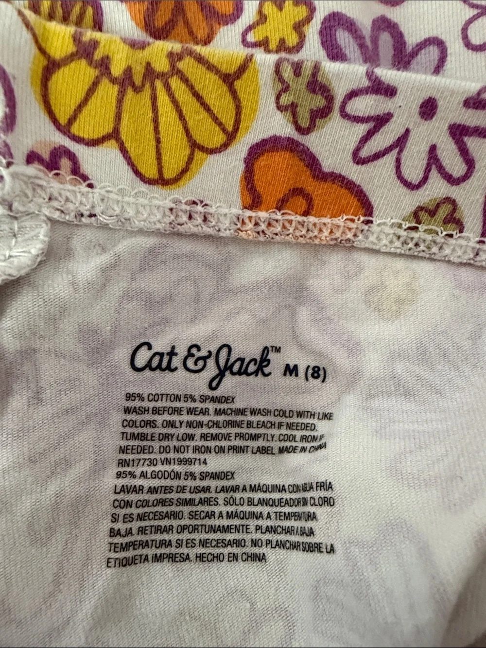 Cat & Jack Girls Floral Leggings - Pink, Yellow, Purple & Mint